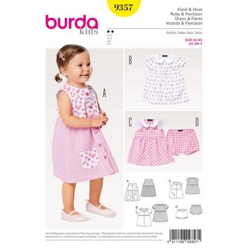Burda Sewing Pattern 9357 - Baby Collar Dress and Panties Age 3 months - 2  X09357BURDA 3 months - 2 yrs