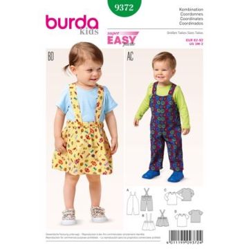 Burda Sewing Pattern 9372 - Coordinates Age 3months-3 X09372BURDA Age 3months-3