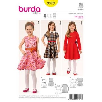 Burda Sewing Pattern 9379 - Dress Age 5-10 X09379BURDA Age 5-10