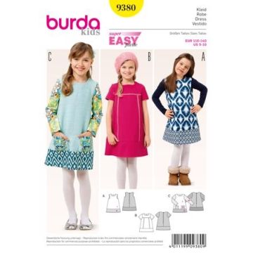 Burda Sewing Pattern 9380 - Dress Age 5-11 X09380BURDA Age 5-11