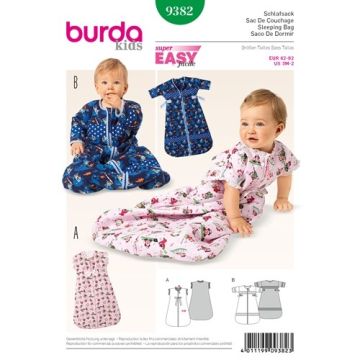 Burda Sewing Pattern 9382 - Babies Sleeping Bag Age 3M-2 X09382BURDA 3M-2