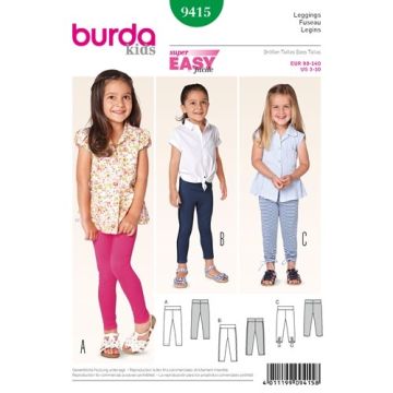 Burda Sewing Pattern 9415 - Toddlers Trousers Age 3-10 X09415BURDA 3-10