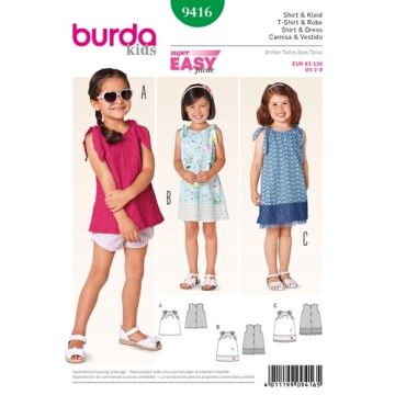 Burda Sewing Pattern 9416 - Toddlers Summer Dress and Top Age 2-8 X09416BURDA 2-8