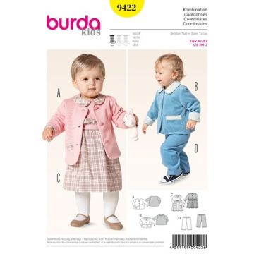 Burda Sewing Pattern 9422 - Baby Coordinates Age 3M-2 X09422BURDA 3M - 2