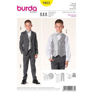 Burda Sewing Pattern 9433 - Children Evening Wear Age 9-15 X09433BURDA 9-15 (134-170)