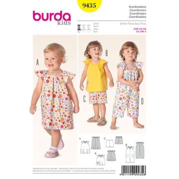 Burda Sewing Pattern 9435 - Baby Separates Age 6m-3 X09435BURDA Age 6m-3