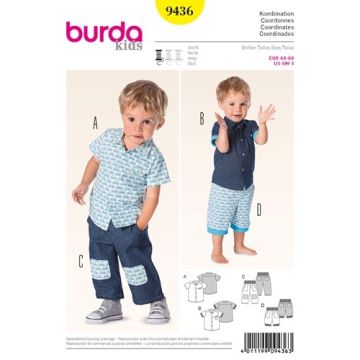 Burda Sewing Pattern 9436 - Baby Coordinates Age 6m-3 X09436BURDA Age 6m-3