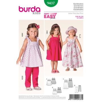 Burda Sewing Pattern 9437 - Toddlers Coordinates Age 18M-6 X09437BURDA 18M-6 (86-116)