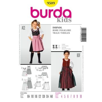 Burda Sewing Pattern 9509 - Dirndl Dress Age 4-10 X09509BURDA Age 4-10