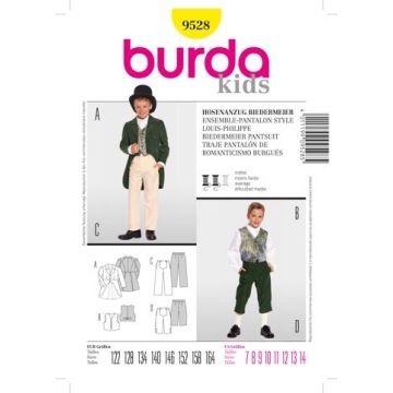 Burda Sewing Pattern 9528 - Biedermeier Trousersuit Age 7-14 X09528BURDA Age 7-14
