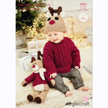 Stylecraft Bellissima and Special DK Reindeer Sweater Pattern Download 9869 
