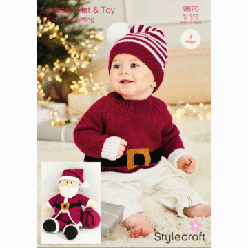 Stylecraft Bellissima Bambino Special DK Santa Hat Sw Pattern Download 9870 