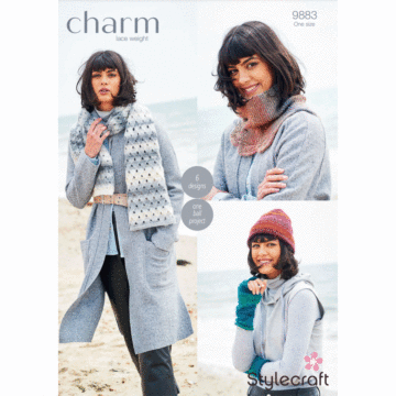 Stylecraft Charm Ladies Accessories 6 Designs Pattern Download 9883 One Size