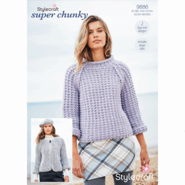 Stylecraft Special XL Tweed Life Super Chunky Sweater  Pattern Download 9886 