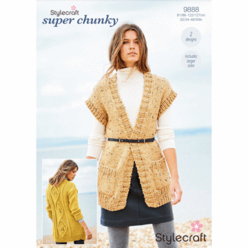 Stylecraft Special XL Tweed Super Chunky Cardigan  Pattern Download 9888 