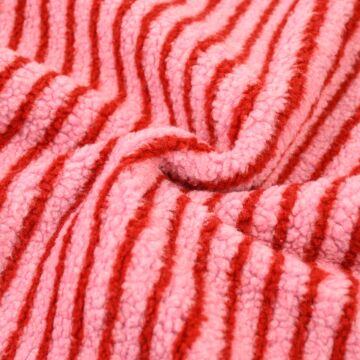 Striped Sherpa Knit Fabric 2 Pink 150cm