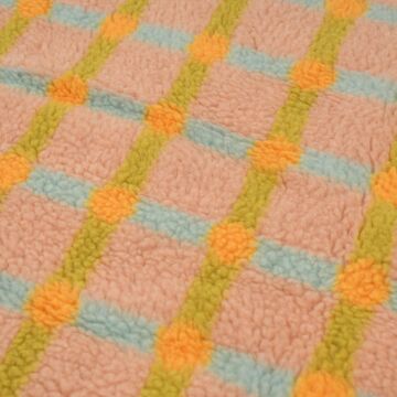 Criss Cross Sherpa Knit Fabric 3 Pink 150cm