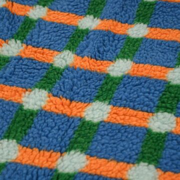 Criss Cross Sherpa Knit Fabric 4 Blue 150cm