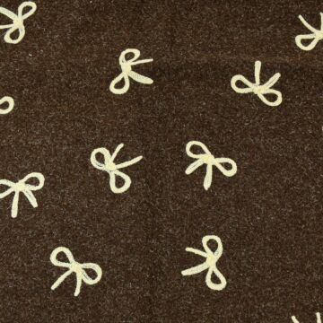 Bow Embroidered Wool Fabric 1 Brown 148cm