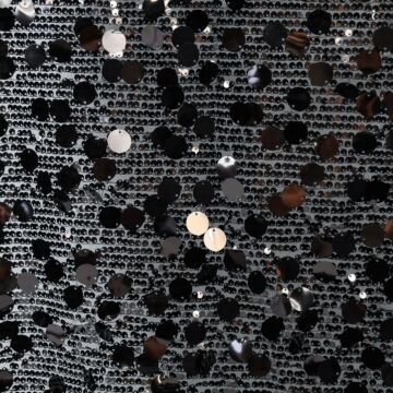 Circles Sequin Mesh Fabric 1 Black 150cm