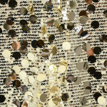 Circles Sequin Mesh Fabric 3 Gold 150cm