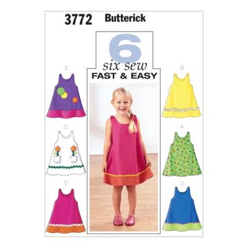 Butterick Sewing Pattern 3772 - Toddlers Dress Age 1-3 B37724 Age 1-3