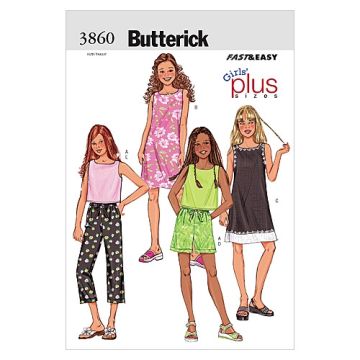 Butterick Sewing Pattern 3860 - Girls Casual Age 7-14 B38607 Age 7-14