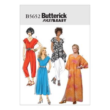 Butterick Sewing Pattern 5652 - Misses Tops Dresses & Trousers XS-M B5652Y XS-M