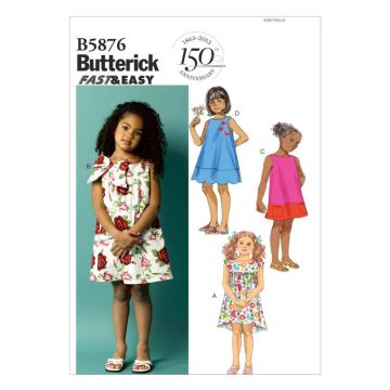 Butterick Sewing Pattern 5876 (CCE) - Childrens Dress Age 3-6 B5876CCE Age 3-6