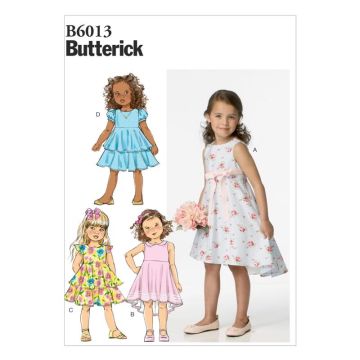 Butterick Sewing Pattern 6013 (CL) - Girls Dress Age 6-8 B6013CL Age 6-8