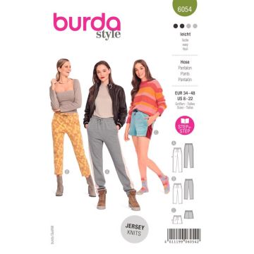 Burda Sewing Pattern 6054 - Misses Jogging Pants B6054 8-22