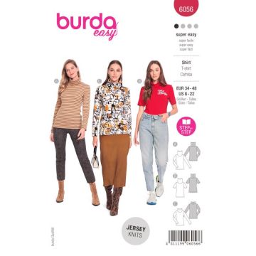 Burda Sewing Pattern 6056 - Misses Turtleneck Top 8-22 B6056 8-22