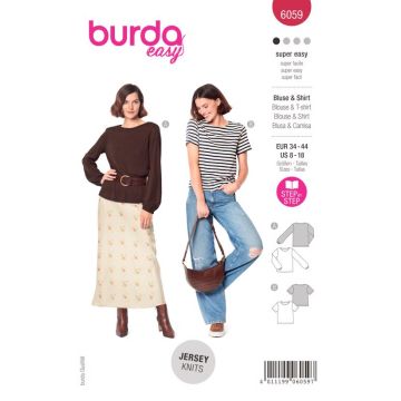 Burda Sewing Pattern 6059 - Misses Top and Blouse 8-18 B6059 8-18