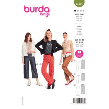 Burda Sewing Pattern 6085 - Misses Pants & Trousers 8-18 B6085 8-18