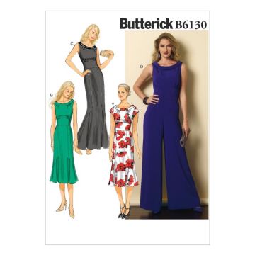 Butterick Sewing Pattern 6130 (E5) - Misses Dress & Jumpsuit 14-22 B6130E5 14-22