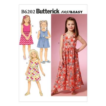 Butterick Sewing Pattern 6202 (CL) - Girl Dress & Culottes Age 6-8 B6202CL Age 6-8
