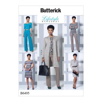 Butterick Sewing Pattern 6495 (Y) - Misses Top, Dress & Jumpsuit XS-M B6495Y XS-M
