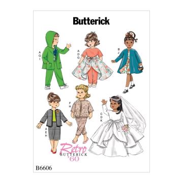 Butterick Sewing Pattern 6606 (OS) - Clothes for Doll One Size B6606 One Size