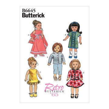 Butterick Sewing Pattern 6645 (OS) - Clothes For Doll One Size B6645OSZ One Size