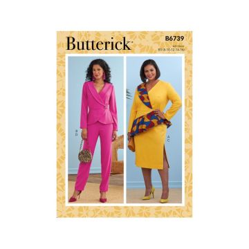 Butterick Sewing Pattern 6739 (B5) - Jacket Dress Top & Pants 8-16 B6739B5 8-16