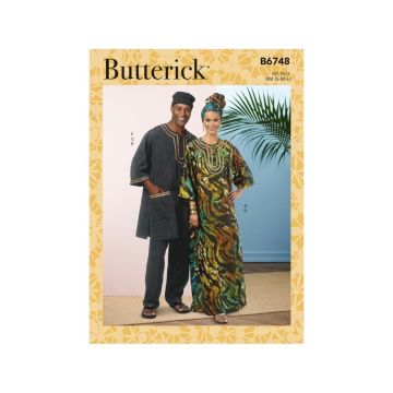 Butterick Sewing Pattern Unisex Caftan, Pants B6748XM S-M-L