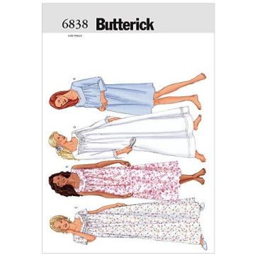 Butterick Sewing Pattern 6838 - Misses` Petite Nightgown L-XL B6838 L-XL