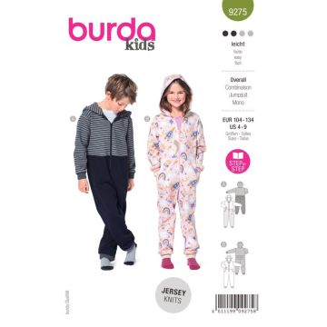 Burda Sewing Pattern 9275 - Childrens Hooded Jumpsuit and Onesie 4-9 B9275 4-9