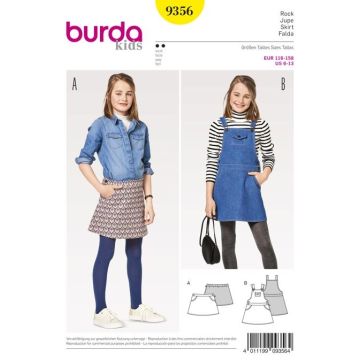 Burda Sewing Pattern 9356 - Girls and Girls Plus Skirt Age 6-13 X09356BURDA Age 6-13