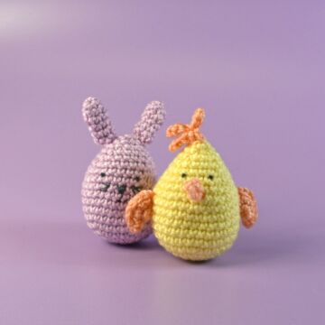 Easter Rattle Toys Crochet Kit in WoolBox Imagine Lullaby DK by Zoe Potrac