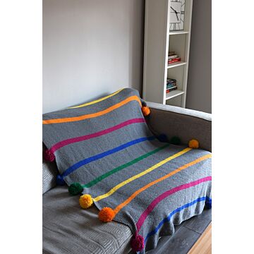 Beginner Knitted Blanket Rainbow in WoolBox Imagine Classic DK