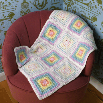 Block Stitch Baby Blanket Crochet by Zoe Potrac in WoolBox Imagine Lullaby DK