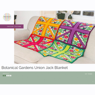 Botanical Gardens Union Jack Blanket Crochet Kit in West Yorkshire Spinners ColourLab DK by EmKatCrochet