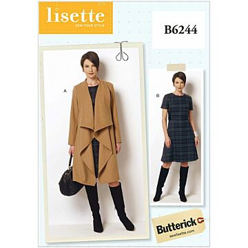 Butterick Sewing Pattern 9244 (RR)  Misses Coat & Dress 1824