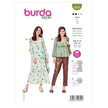 Burda Sewing Pattern 6023 - Dress & Blouse 8-18 B6023 8-18